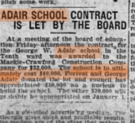 Adair School Contract_Nov. 18, 1911