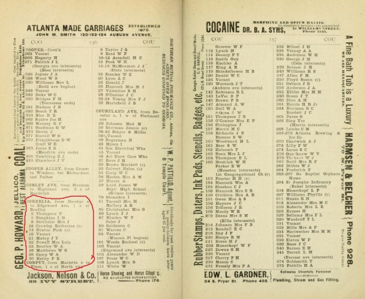 Cornelia Street ATL City Directory Picture