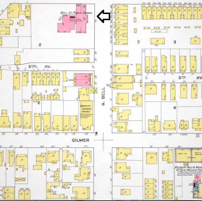 Bell St School 1911 Sanborn Map